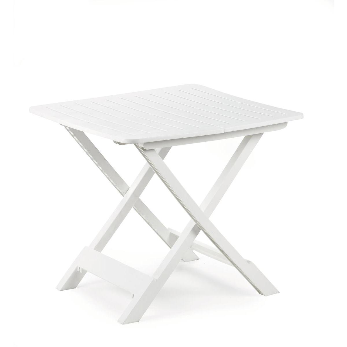 Table pliante imitation bois - 79 x 72 x H 70 cm - Blanc Table pliante imitation bois - 79 x 72 x H 70 cm - Blanc
