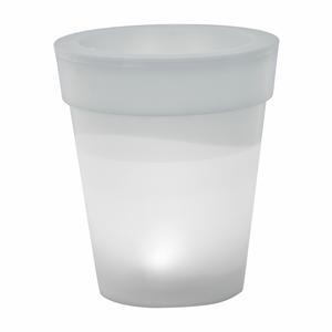 Pot à fleurs à LED - Plastique - Ø 17 x H 19 cm - Rose, blanc ou vert