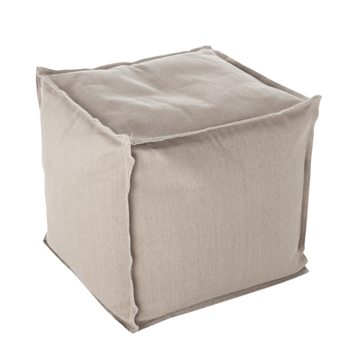Pouf Polyester Coton Gris Beige Poufs Et Coffres La