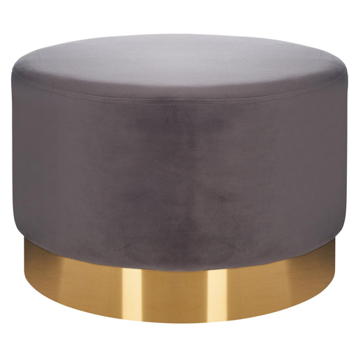 Pouf Rond Grand Modele En Velours Gris Meubles De Salon La