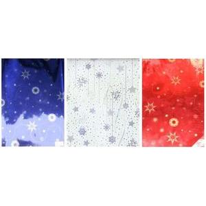 Rouleau de papier cadeau décor étoilé effet reflets métallisés - Différents coloris - L 150 x l 70 cm - Rouge, bleu, blanc
