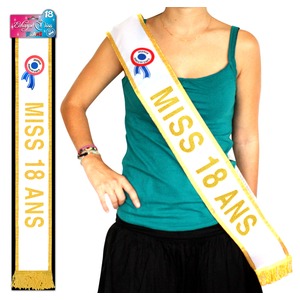 Echarpe De Miss 18 Ans Tissu 184 Cm Or Anniversaire La Foir Fouille Echarpe De Miss 18 Ans Tissu 184 Cm Or Anniversaire La Foir Fouille