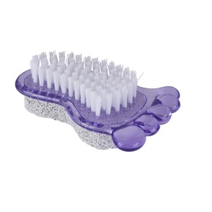 Pierre ponce + brosse à pieds - 11,5 x 8 x H 3,5 cm - Différents coloris
