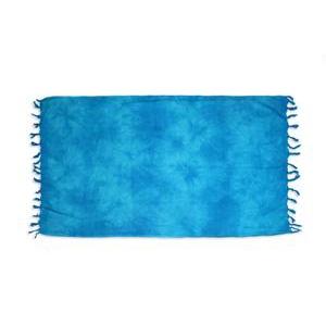 Fouta coton - 80 x 150 cm - Tie and dye Bleu turquoise