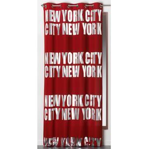 Rideau à œillets occultant New York - L 260 x l 140 cm - Rouge