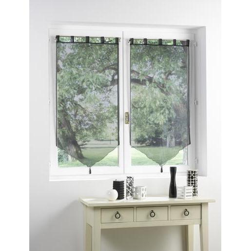 Paire de vitrages en organza - 60 x 90 cm - Noir Paire de vitrages en organza - 60 x 90 cm - Noir