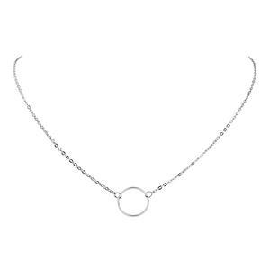 Collier anneau - Alliage de Zinc - Argenté
