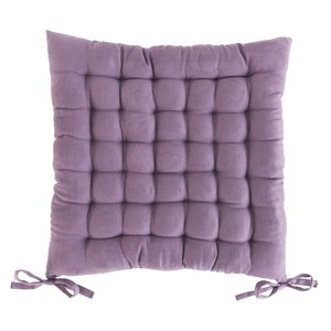 Galette de chaise capitonnée suédine - 40 x 40 cm - Différents coloris