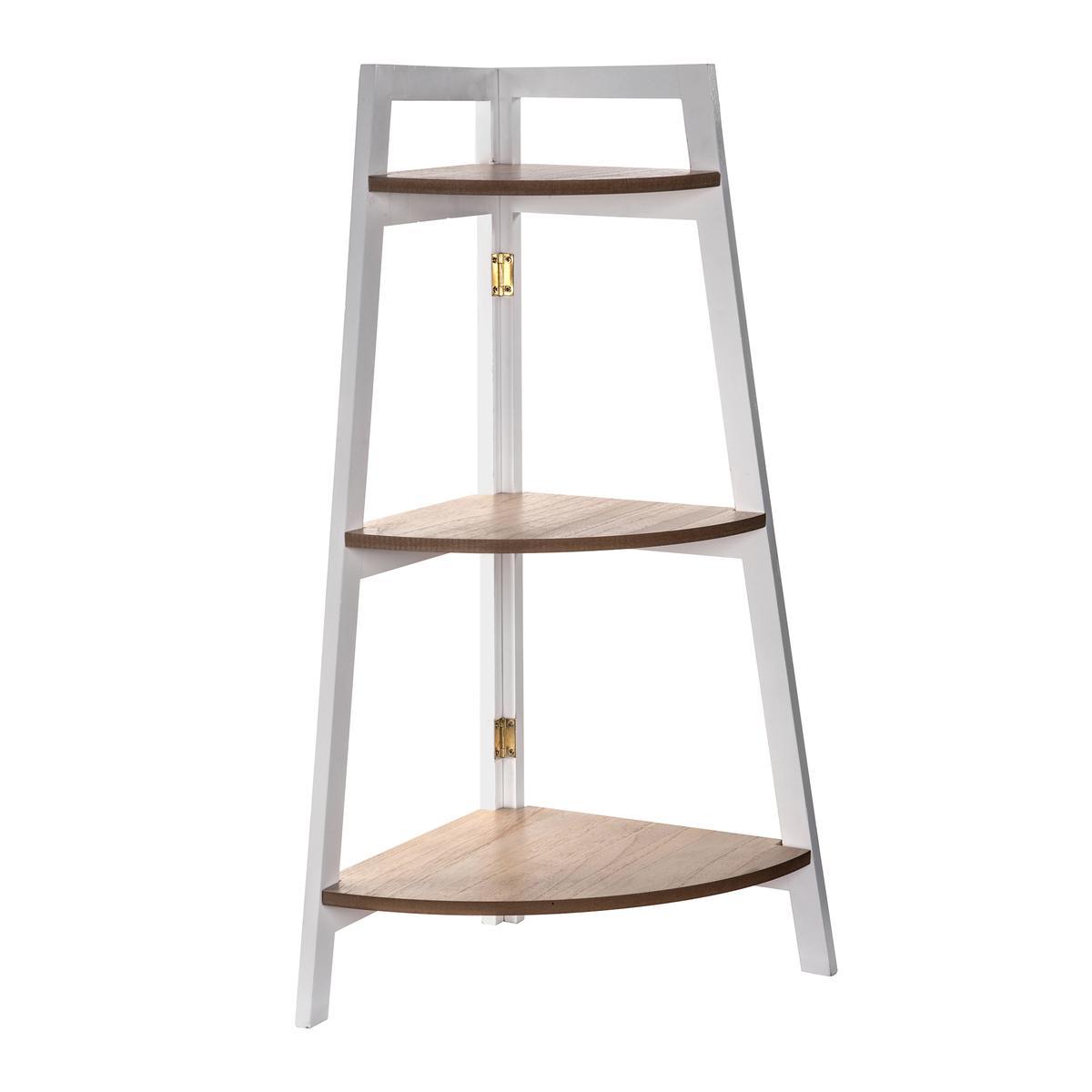 etagere 3 niveaux l 35 x h 80 x l 35 cm marron blanc k koon campagne chic la foir fouille