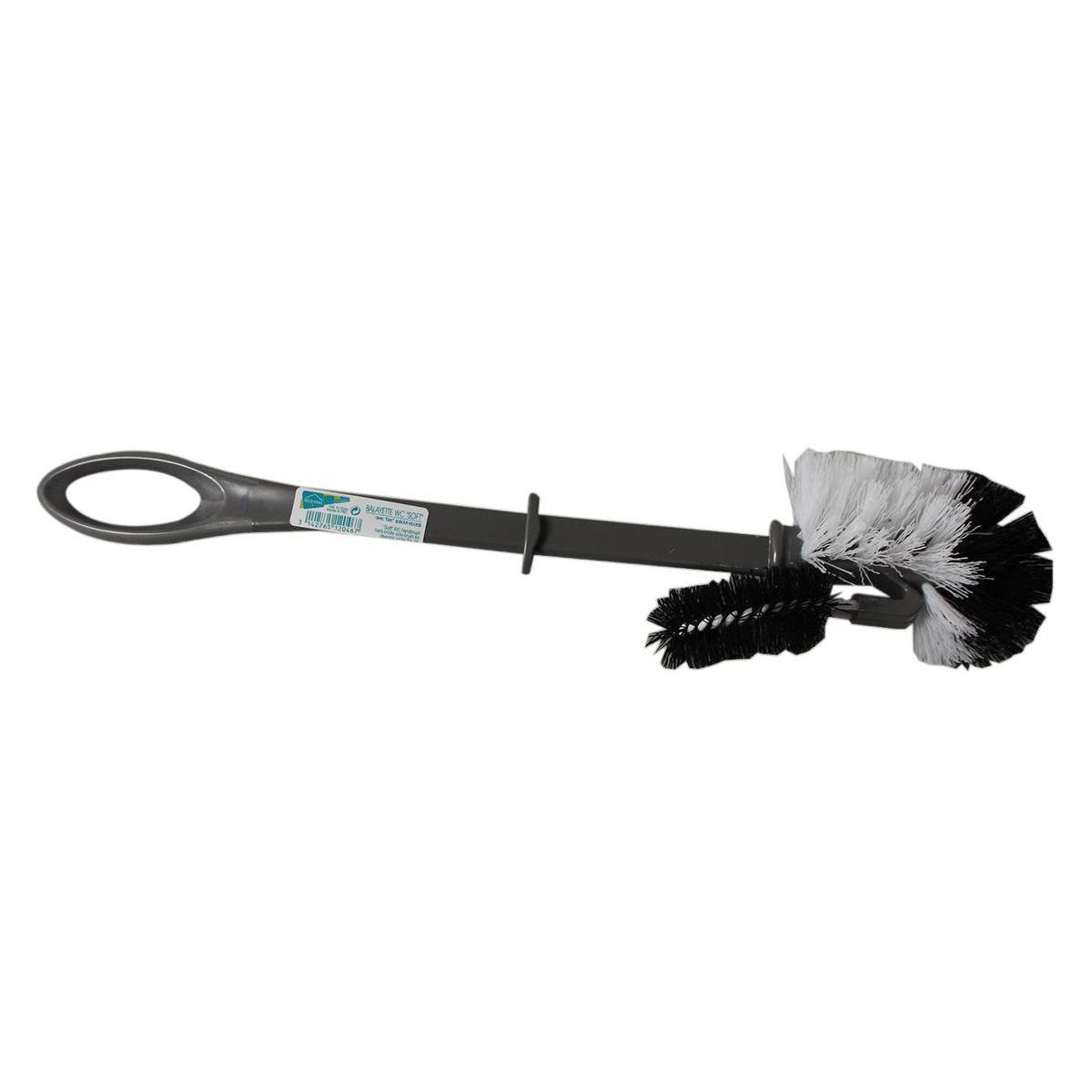 Brosse WC spécial rebords - Polypropylène - 16 x 16 x 42 cm - Gris Brosse WC spécial rebords - Polypropylène - 16 x 16 x 42 cm - Gris