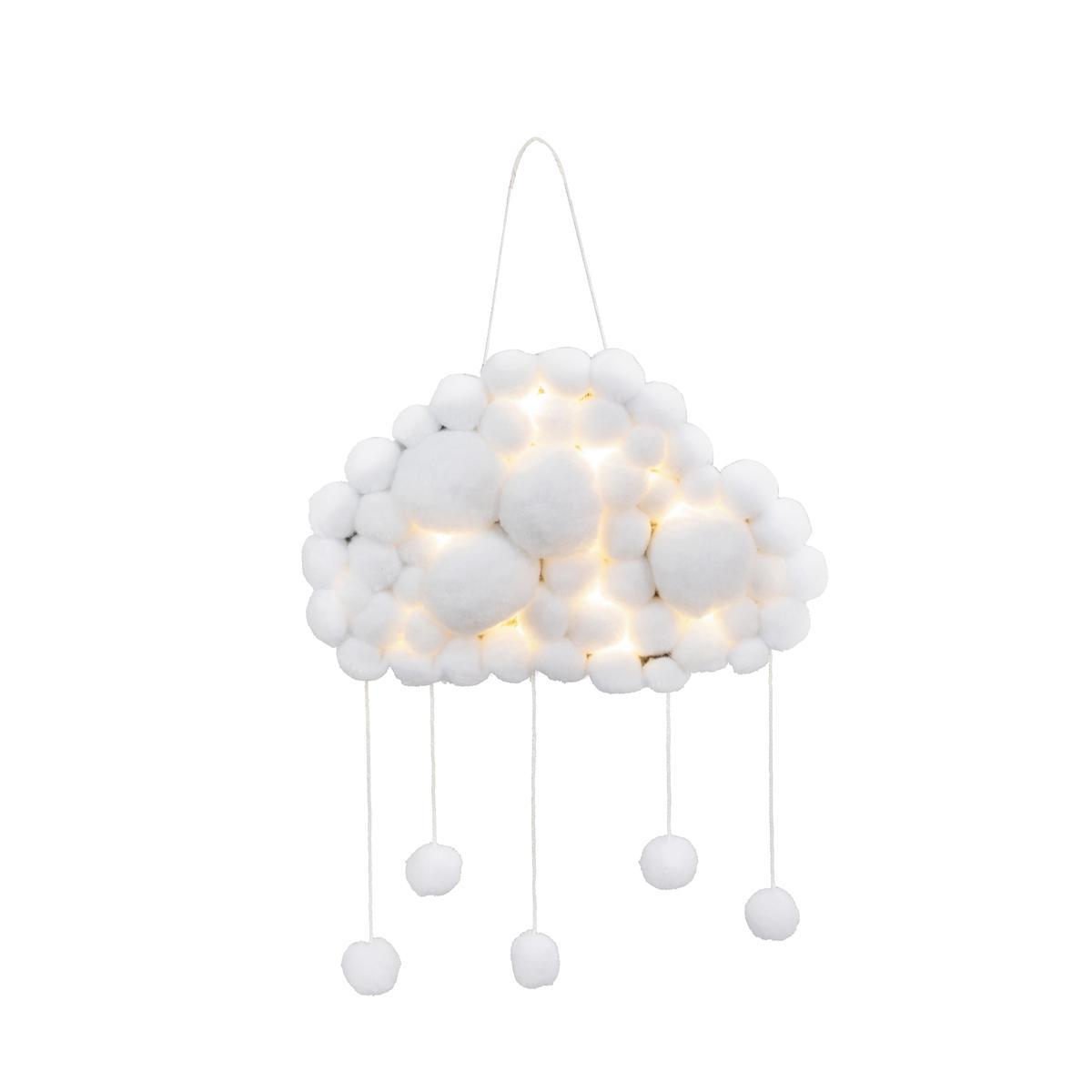 Déco nuage lumineuse - H 40 x 30 x 3 cm - Blanc, gris Déco nuage lumineuse - H 40 x 30 x 3 cm - Blanc, gris