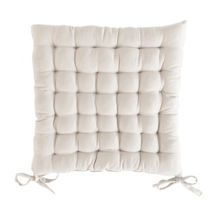 Galette de chaise capitonnée suédine - 40 x 40 cm - Différents coloris