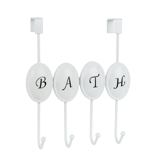 Patere De Porte 4 Crochets Accessoires Salle De Bain La Foir