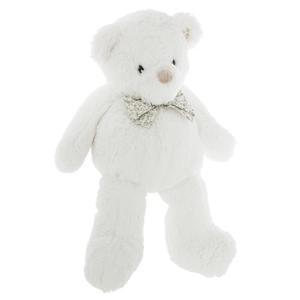 Peluche ourson noeud blanc