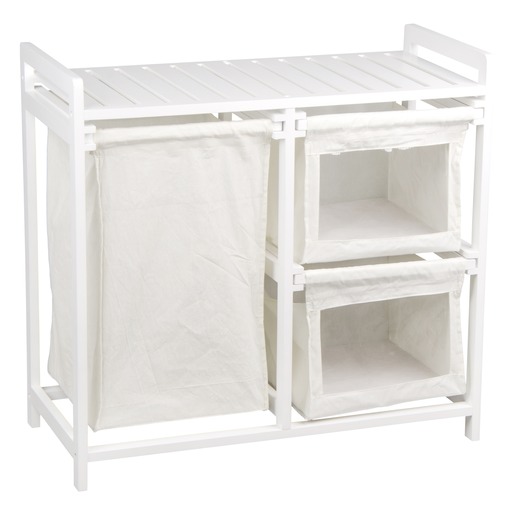 Meuble 2 Tiroirs Avec Tiroirs Amovibles En Tissu Et Un Panier A