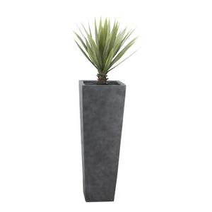 Yucca en pot carré gris haut - H 130 cm