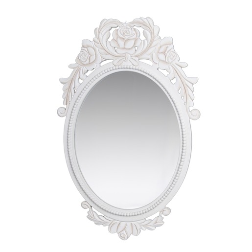 Miroir Mural Ovale 40 X 60 Cm Blanc Miroirs La Foir Fouille