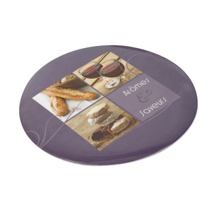 Dessous de plat mélamine - Diamètre 19,5 cm - Thème fromage - Violet