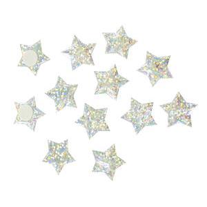 Lot de 16 stickers étoiles - Tissus coton - 3 cm - Gris