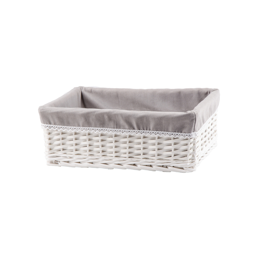 Panier Osier Blanc Gris Paniers Et Boites De Rangement