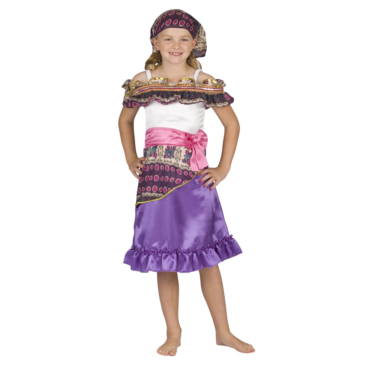 Robe de flamenco pour enfants, costume de princesse espagnole pour filles,  jupe de danse, salle de bal, costumes de fête (taille : 130 cm, couleur 