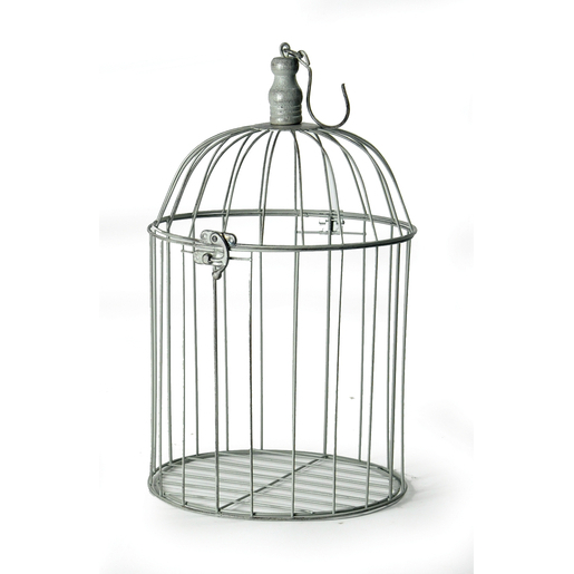 Cage Oiseau Acier Gris Objets Déco La Foirfouille