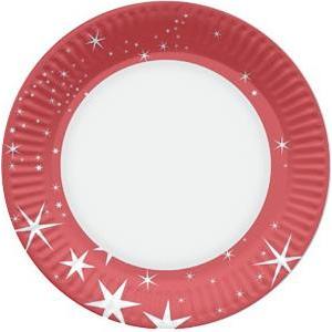Ass carton rondes 23 cm x 10 pièces voie lactée rouge bl