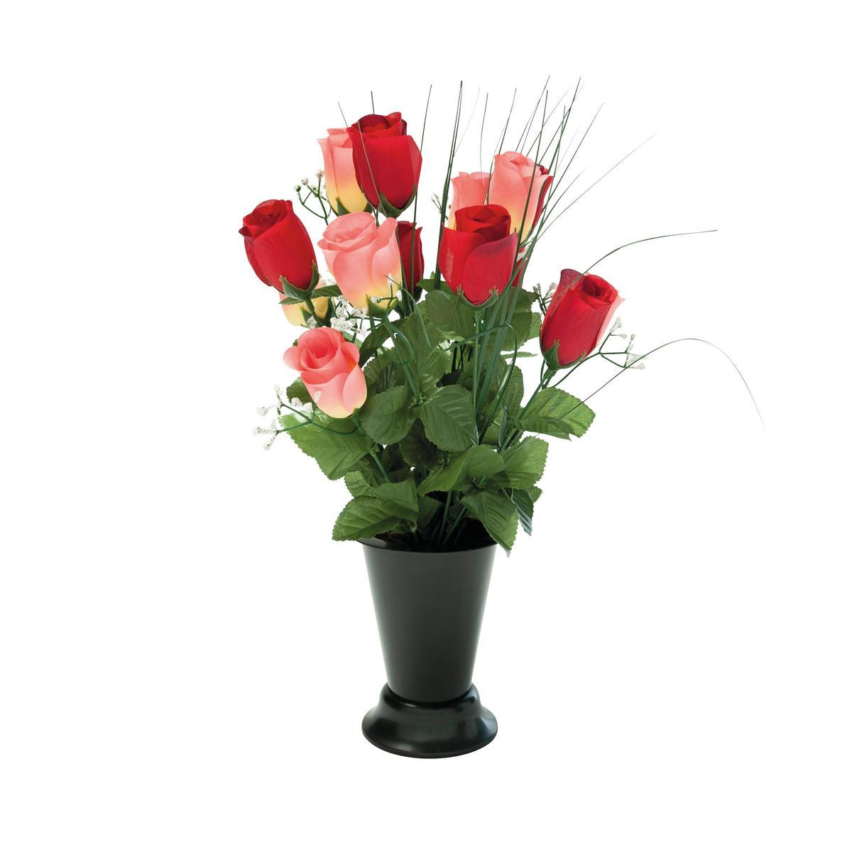 Cône de 14 roses artificielles - H 47 cm - Différents modèles - Multicolore Cône de 14 roses artificielles - H 47 cm - Différents modèles - Multicolore