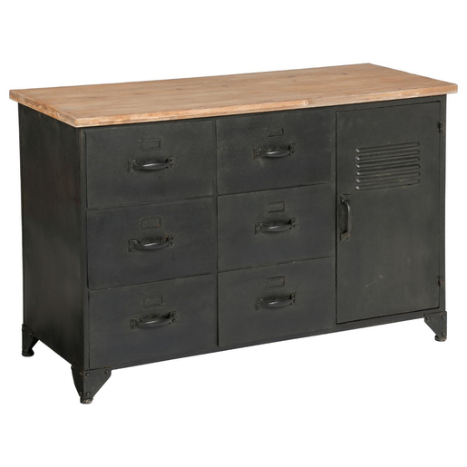 Commode 6 Tiroirs 1 Porte Torof Meubles De Rangement Pour La Salle A Manger La Foir Fouille