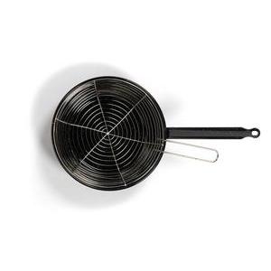 Poêle avec panier à friture - Acier émaillé - Ø 28 cm - Noir