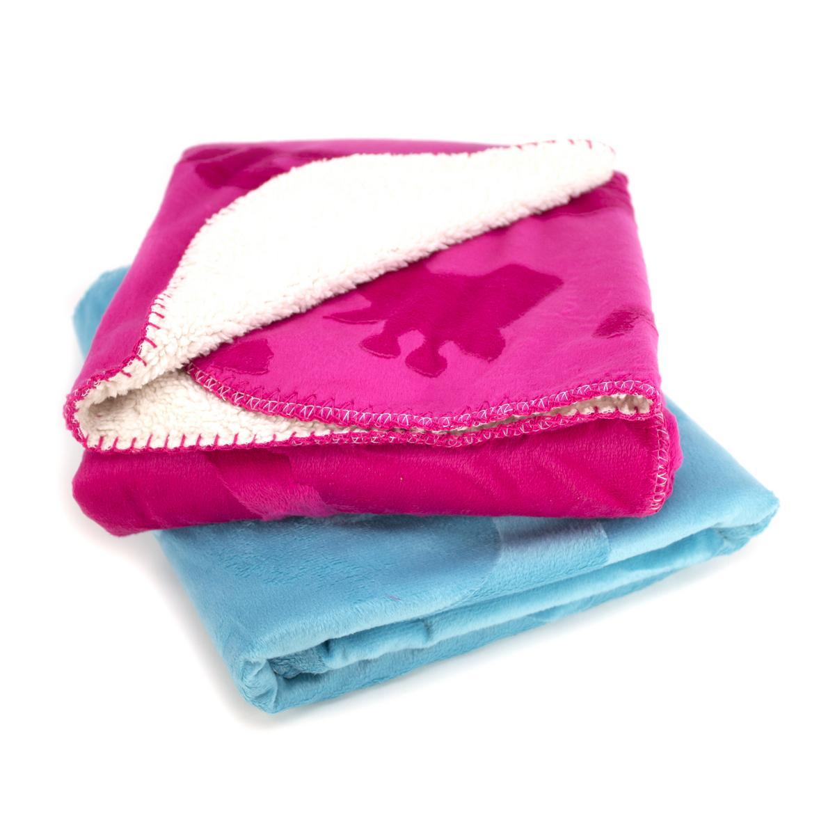 Couverture Bebe En Polyester Bleu Rose Plaids Et Couvertures La Foir Fouille