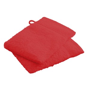 Paire de gants de toilette - 16 x 22 cm - Rouge pomme d'amour