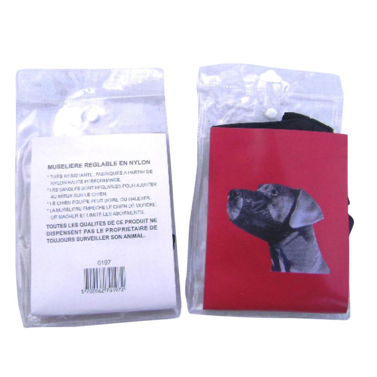Muselière en nylon taille 5 - Nylon - 6,5 à 14 cm - Noir Muselière en nylon taille 5 - Nylon - 6,5 à 14 cm - Noir