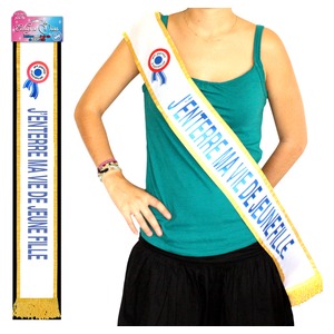 Écharpe de Miss enterrement de vie de jeune fille - Tissu - 184 cm - Bleu