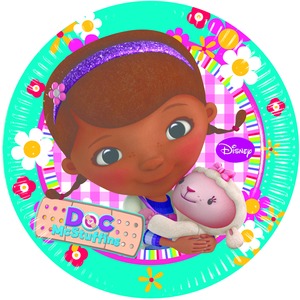 Lot de 8 assiettes Doc Mc Stuffins en carton - 23 cm - Multicolore