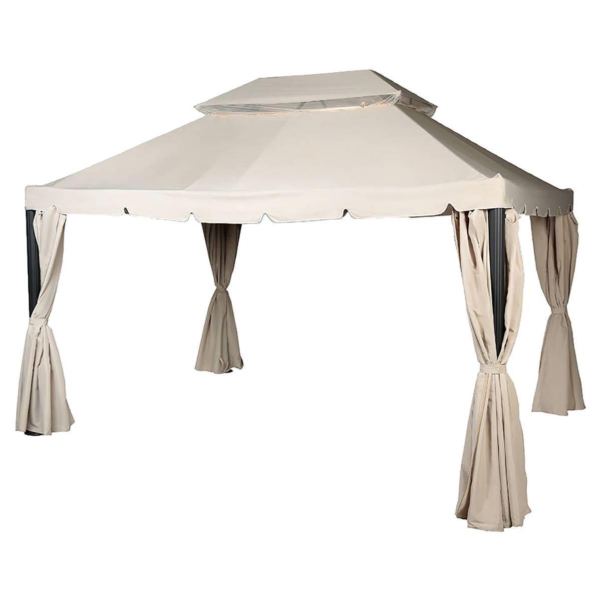 Rideaux pour tonnelle Napoli - 350 x H 200 cm - Beige sable - HESPERIDE Rideaux pour tonnelle Napoli - 350 x H 200 cm - Beige sable - HESPERIDE