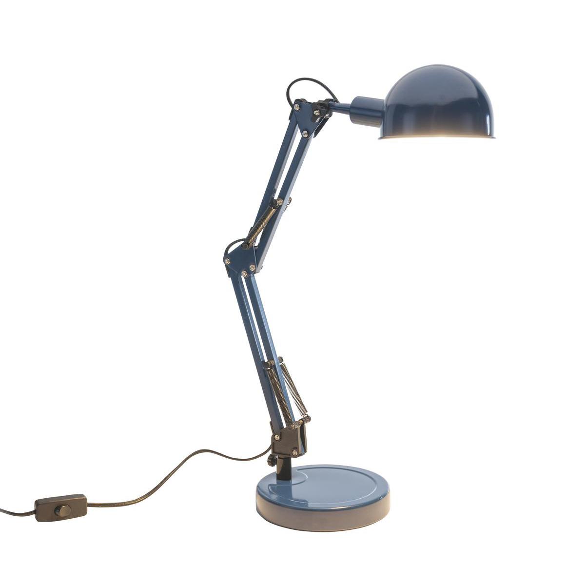 Lampe de bureau orientable Mick - Acier -16 x 44 x H 48 cm - Bleu