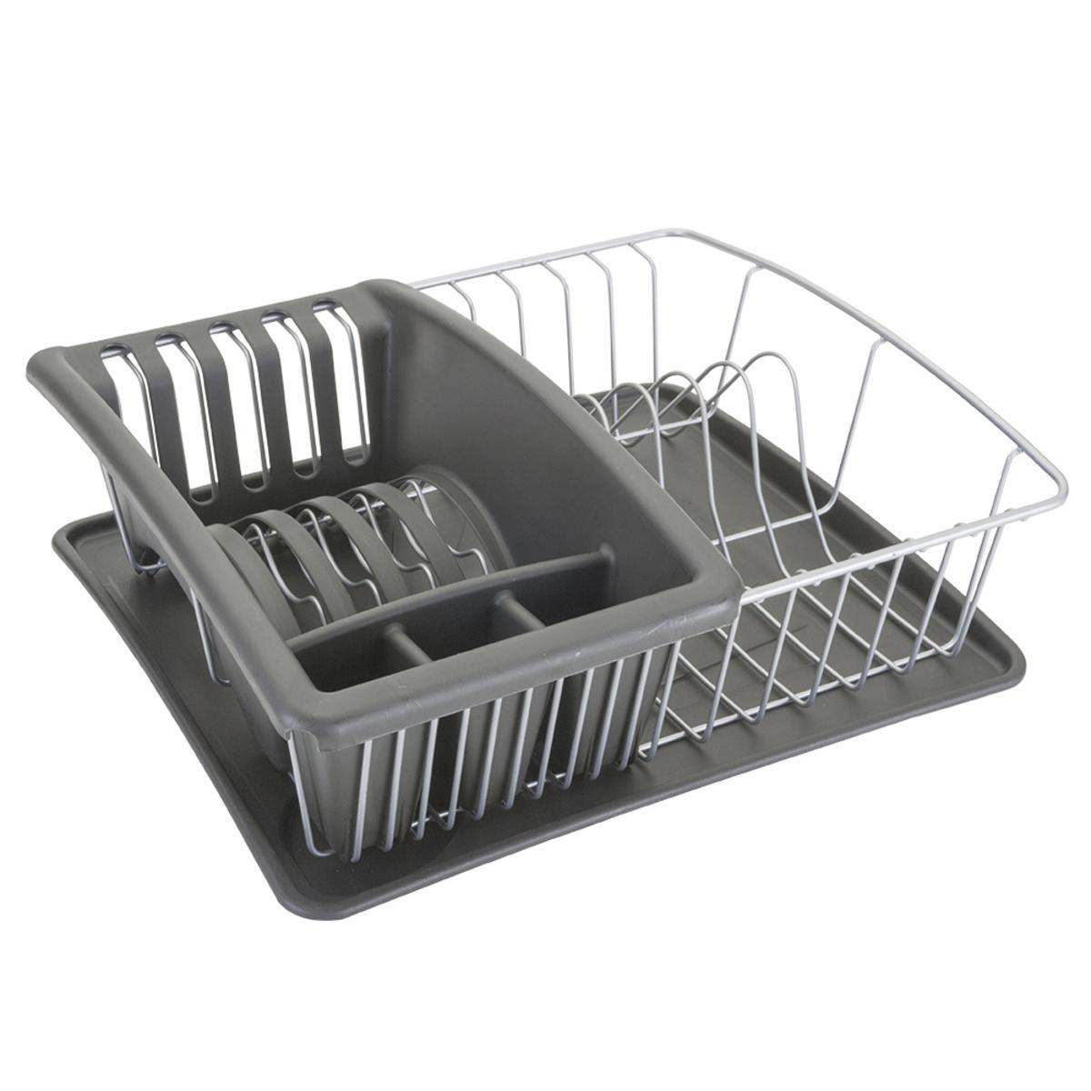 Egouttoir avec plateau - Fil plastifié - 13 x 30,5 x 35 cm - Multicolore Egouttoir avec plateau - Fil plastifié - 13 x 30,5 x 35 cm - Multicolore