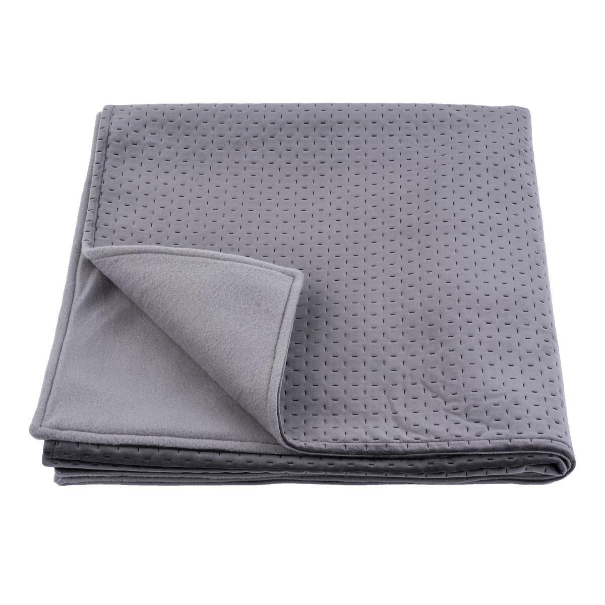 Boutis velours - 90 x 180 cm - Gris anthracite Boutis velours - 90 x 180 cm - Gris anthracite