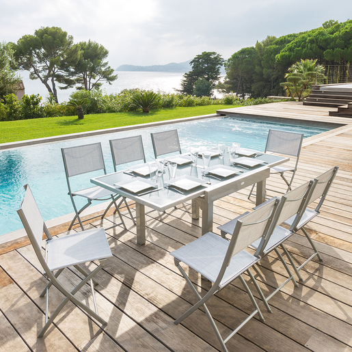 Table Piazza 8 Places Gris Mobilier De Jardin La Foir Fouille