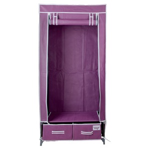 Armoire penderie en tissu + 2 tiroirs - 75 x 45 x H 160 cm - Différents coloris