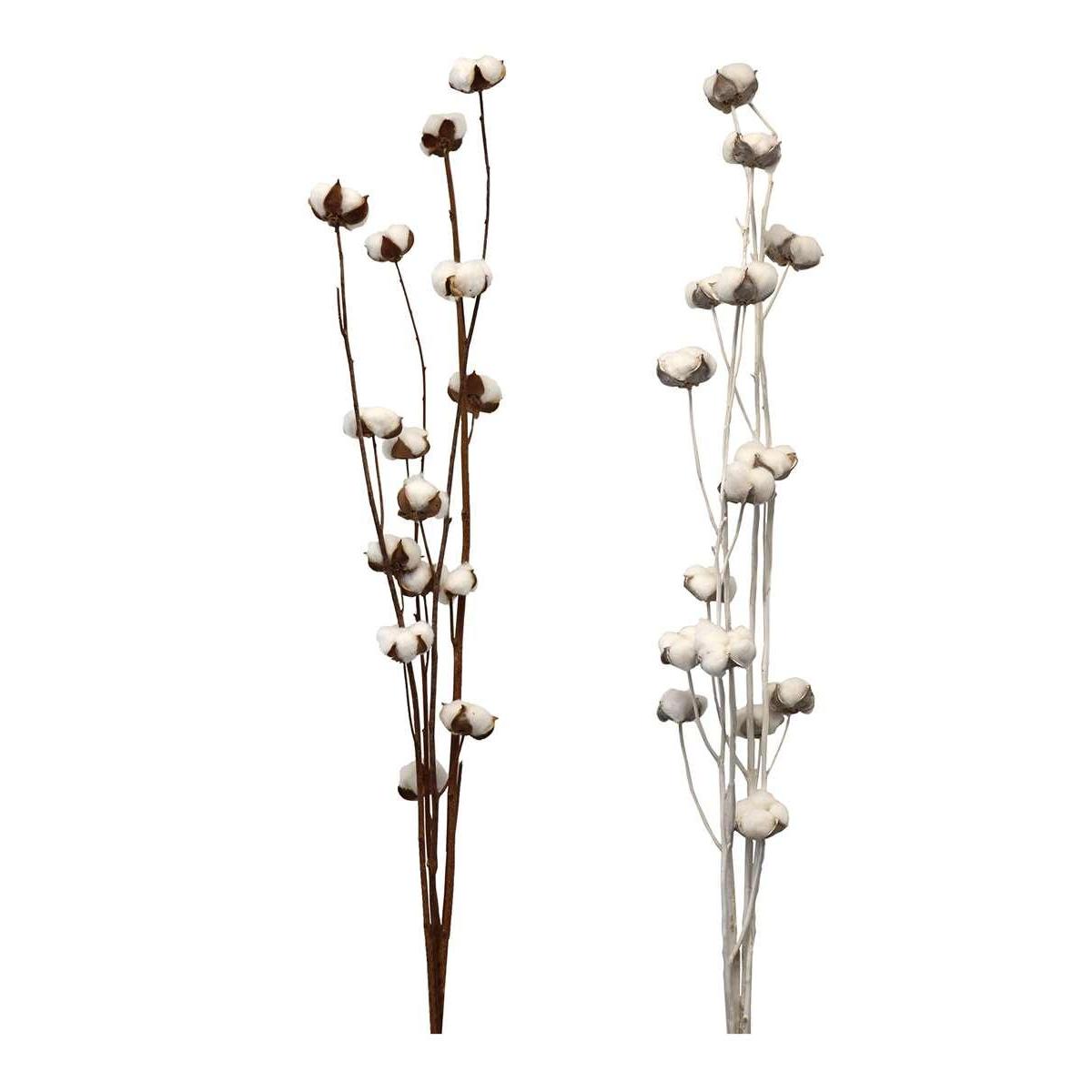 Fagot de branches de coton synthétiques - h95 à 100 cm - Blanc, marron, gris Fagot de branches de coton synthétiques - h95 à 100 cm - Blanc, marron, gris