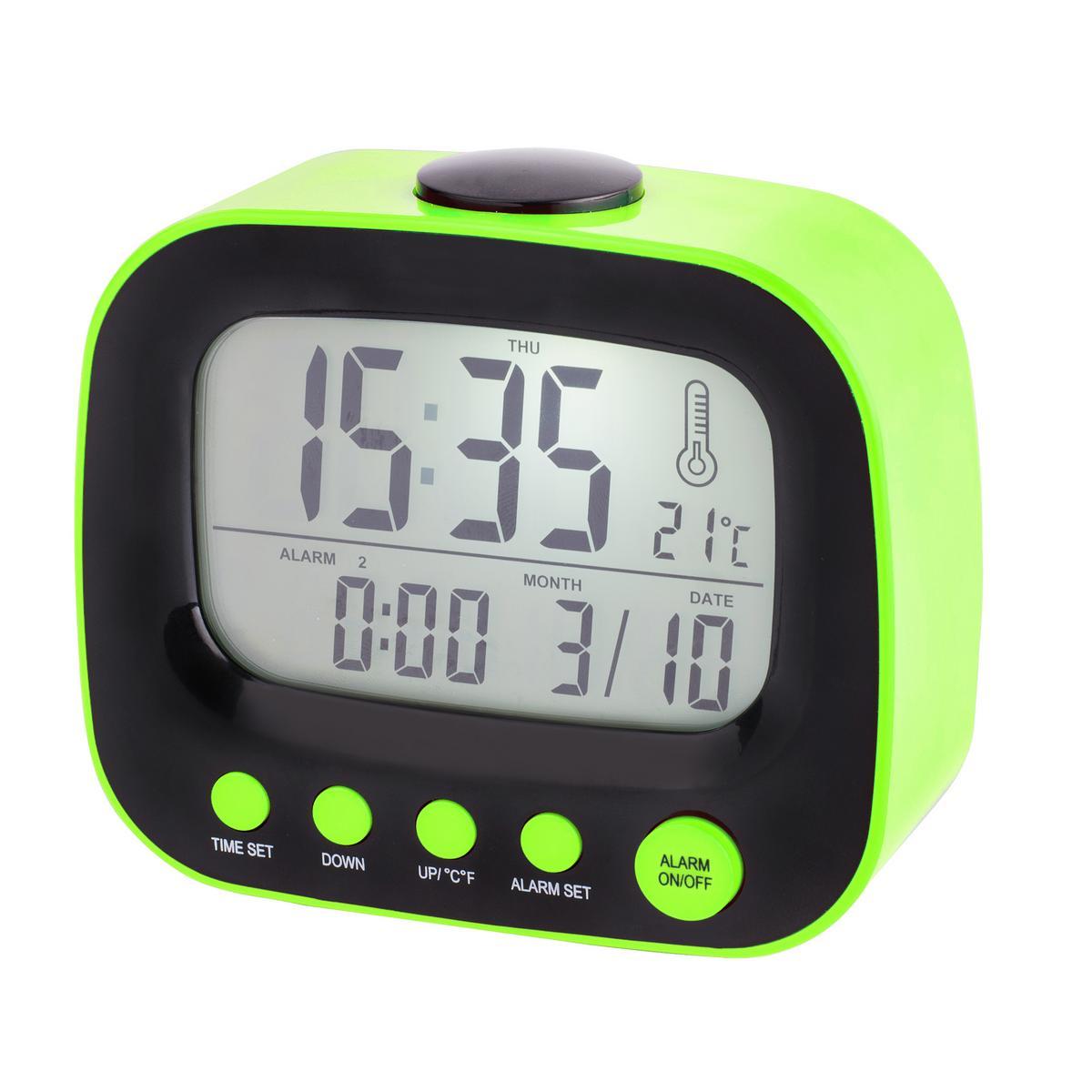 Réveil design TV - ABS - 11,6 x 5,3 x H 10,2 cm - Orange ou vert Réveil design TV - ABS - 11,6 x 5,3 x H 10,2 cm - Orange ou vert