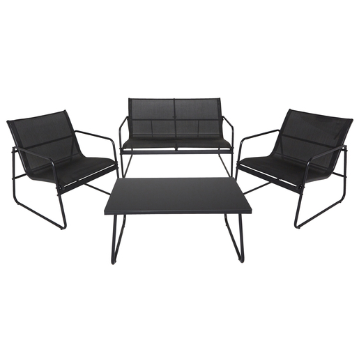 Salon De Jardin Madras 4 Pieces Noir Moorea Mobilier De