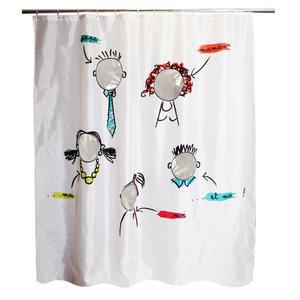 Rideau de douche family - Polyester -180 x 200 cm - Blanc