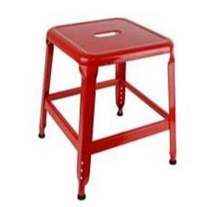 Tabouret métallique - 39 x 39 x H 43 cm - Rouge