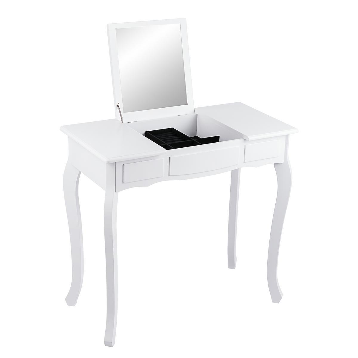 coiffeuse avec miroir et rangements blanc chevets commodes et coiffeuses la foir fouille