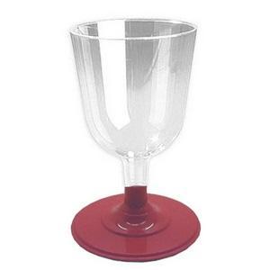 Verres à vin socle bordeaux plastique transparent 15 cl x 8 pièces