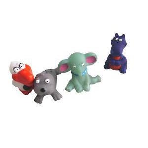 Mini jouet animaux - Vinyle - 7 x 6 x H 4 cm - Violet, vert, gris ou blanc