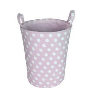 Panier à linge - Diamètre 35 x H 42 cm - Rose pastel